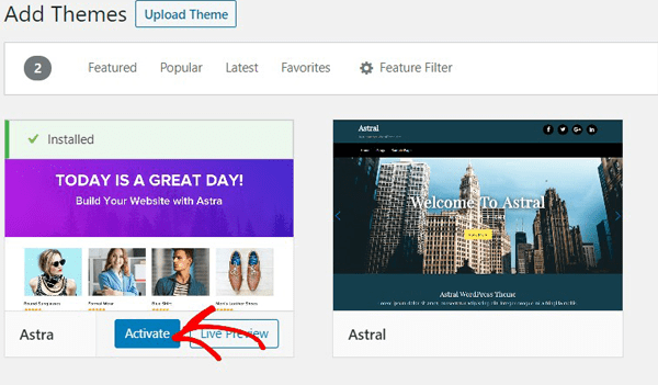WordPress Installation and Theme Setup