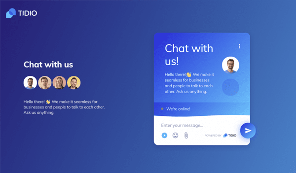 Custom Tidio chatbot installation on your website